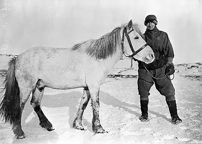 Dr Wilson and pony Nobby oct 1911