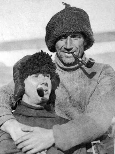 Alf Cheetham (left) with Tom Crean  on the Endurance, 1914